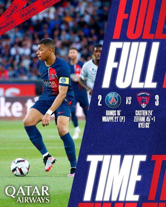 电竞赛程-【法甲】拉莫斯姆巴佩破门，梅西告别战巴黎2比3输球